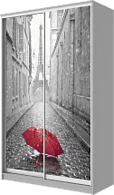 Шкаф-купе 2-х дверный с фотопечатью Париж, зонтик 2200 1500 420